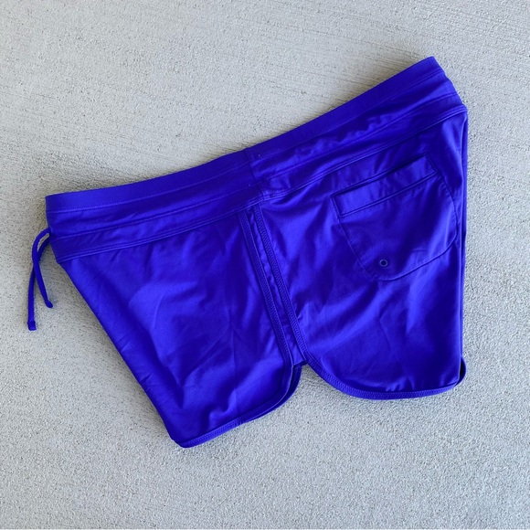 ATHLETA Women's Surge Swim Shorts Size Medium Royal Blue w/ Brief Drawstring - Picture 11 of 12